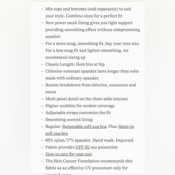 Land's End Standard high neck Power mesh lined tankini soft Black 12 D - Picture 6 of 7